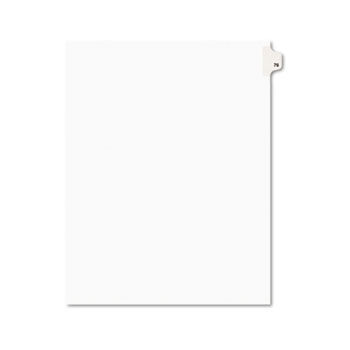 Avery-Style Legal Side Tab Divider, Title: 76, Letter, White, 25/Pack
