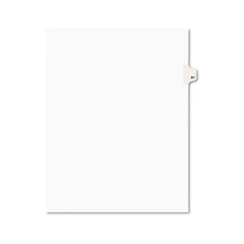 Avery-Style Legal Side Tab Divider, Title: 81, Letter, White, 25/Pack