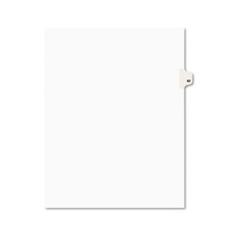 Avery-Style Legal Side Tab Divider, Title: 82, Letter, White, 25/Pack