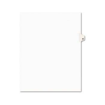 Avery-Style Legal Side Tab Divider, Title: 83, Letter, White, 25/Pack