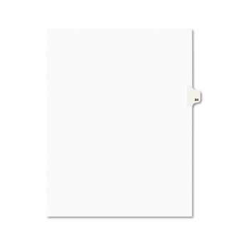 Avery-Style Legal Side Tab Divider, Title: 84, Letter, White, 25/Pack