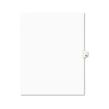 Avery-Style Legal Side Tab Divider, Title: 88, Letter, White, 25/Pack