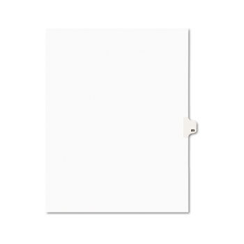 Avery-Style Legal Side Tab Divider, Title: 89, Letter, White, 25/Pack