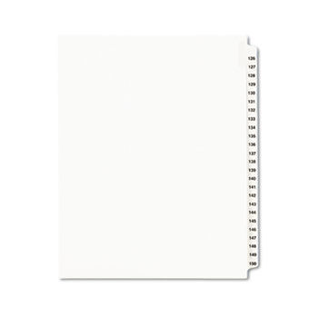 Avery-Style Legal Side Tab Divider, Title: 126-150, Letter, White, 1 Set