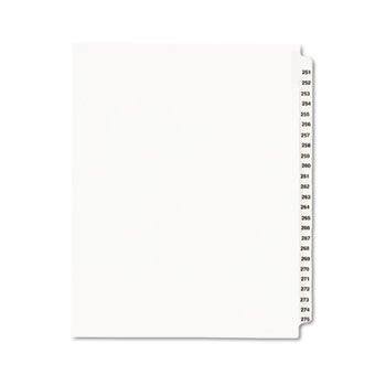 Avery-Style Legal Side Tab Divider, Title: 251-275, Letter, White, 1 Set