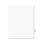 Avery-Style Legal Side Tab Dividers, One-Tab, Title U, Letter, White, 25/Pack