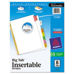 WorkSaver Big Tab Dividers, Multicolor Tabs, 8-Tab, Letter, White, 1 Set