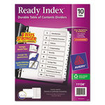 Ready Index Classic Tab Titles, 10-Tab, 1-10, Letter, Black/White, 10/Set