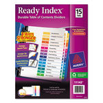 Ready Index Contemporary Table of Contents Divider, 1-15, Multi, Letter, Set
