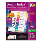 Ready Index Contemporary Contents Divider, 1-12, Multicolor, Letter, 6 Sets/PK