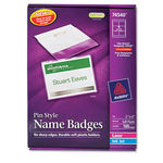 Badge Holder Kit w/Laser/Inkjet Insert, Top Load, 3 x 4, White, 100/Box