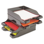 Docutray Multi-Directional Stacking Tray Set, Two Tier, Polystyrene, Black