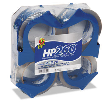 HP260 Packaging Tape w/Dispenser, 1.88"" x 60yds, 3"" Core, 4/Pack