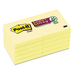 Super Sticky Notes, 1-7/8"" x 1-7/8"", Canary Yellow, 10 90-Sheet Pads/Pack