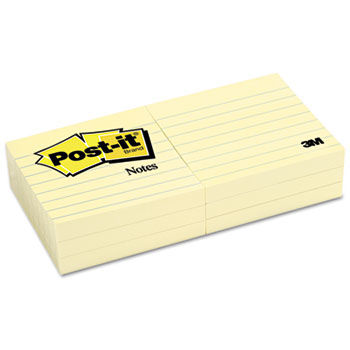 Original Notes, 3 x 3, Lined, Canary Yellow, 6 100-Sheet Pads/Pack