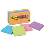 Note Pads in Electric Glow Colors, 3 x 3, Assorted, 12 90-Sheet Pads/Pack
