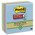 Super Sticky Notes, 4x4, Lined, Five Tropic Breeze Colors, 6 90-Sheet Pads/PK