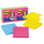 Pop-Up Note Refill, 3 x 3, Three Neon Colors, 6 100-Sheet Pads/Pack