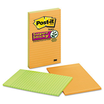 Note Pads in Electric Glow Colors, 5 x 8, Lined, Assorted, 4 45-Sheet Pads/Pack
