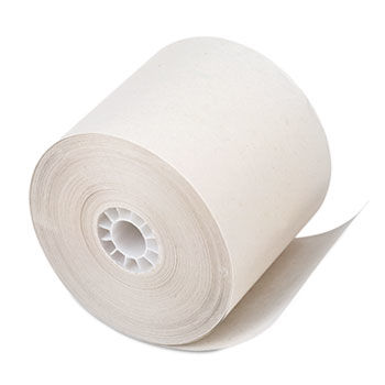 Paper Rolls, One-Ply Recycled Receipt Roll, 2-1/4"" x 150 ft, White, 100/Carton