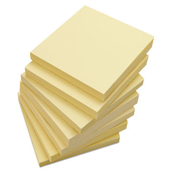 Standard Self-Stick Notes, 3 x 3, Yellow, 12 100-Sheet Pads/Pack