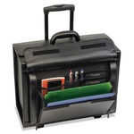 Classic 16"" Leather Rolling Catalog Case, Black