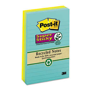 Farmers Market Super Sticky Notes, Lined, 4 x 6, 3 90-Sheet Pads/Pack
