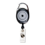 Carabiner-Style Retractable ID Card Reel, 30"" Extension, Smoke, 12/Pack