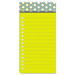 Assorted Printed Note Pads, 4 x 8, Lined, 75 Sheets/Pad, 3 Pads/Pack