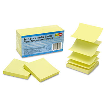 Self-Stick Pop-Up Note Refills, 3 x 3, Yellow, 12 100-Sheet Pads/Pack