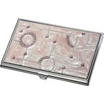 ""Visol """"Salina"""" Light Pink Marble and Stainless Steel Business Card Case""