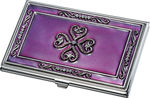 ""Visol """"Keiko"""" Purple Lacquer and Stainless Steel Business Card Case""
