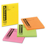 Super Sticky Message Pads, 3-7/8 x 4-7/8, Lined, Neon, 4 50-Sheet Pads/Pack