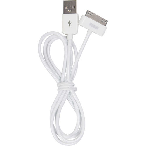 White 3' 30-Pin Connector-to-USB Power/Sync CableStandard Packaging