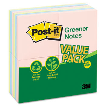 Original Recycled Note Pads, 100 3 x 3 Sheets, Sunwashed Pier, 24 Pads/Pack