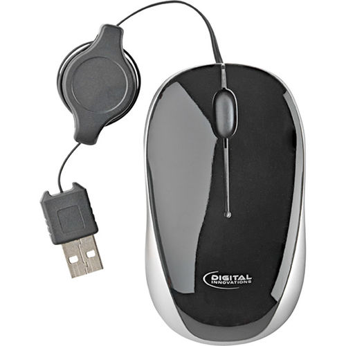 AllTerrain Wired 3-Button Travel Mouse with Retractable USB Cable