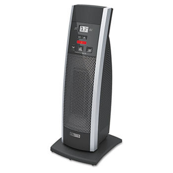 Ceramic Mini Tower Heater with LCD Control, 1500W, Black