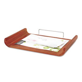 Desk Tray, Single Tier, Bamboo, Letter, Cherry