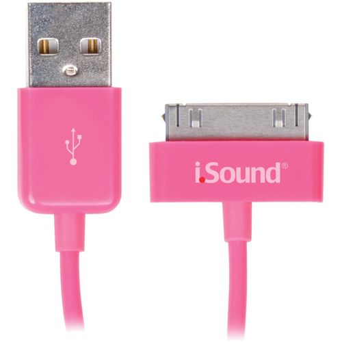 ISOUND ISOUND-1633 iPad(R)/iPhone(R)/iPod(R) Charge & Sync Cable, 3ft (Pink)