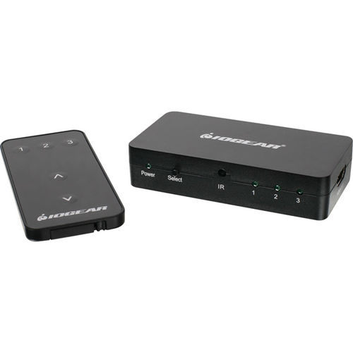 3-Port HDMI Switcher with Remote with 3 HDMI Inputs and 1 HDMI Output