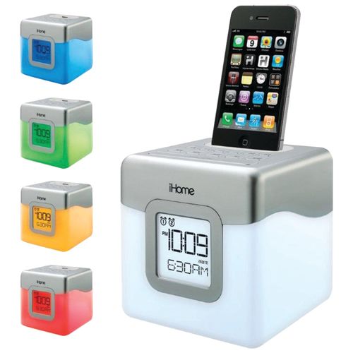 IHOME iP18W iPhone(R)/iPod(R) LED Color-Changing Dual Alarm Clock Speaker System
