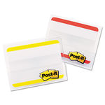 Durable File Tabs, 2 x 1 1/2, Striped, Red/Yellow, 24/pk