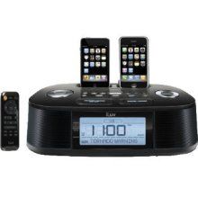 Hi-Fi Dual Alarm Clock Radio Black  Weather Hazard Alert