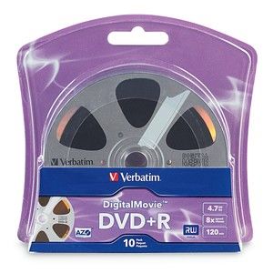 Disc DVD+R 4.7GB 8X Digital Movie 10pk Blister tape reel look TAA