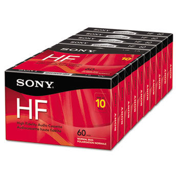 High Fidelity Audio Cassette, 60 Minutes, 10/Pack