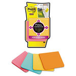 Full Adhesive Notes, 3 x 3, Assorted Farmers Market Colors, 4/PK