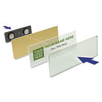 Name Badge Refill Kit, Laser Inserts, 1 x 3, Gold, 10 per Kit