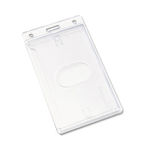 Frosted Rigid Badge Holder, 3 3/8 x 2 1/8, Clear, Vertical, 25/BX