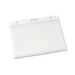Frosted Rigid Badge Holder, 2 1/8 x 3 3/8, Clear, Horizontal, 25/BX
