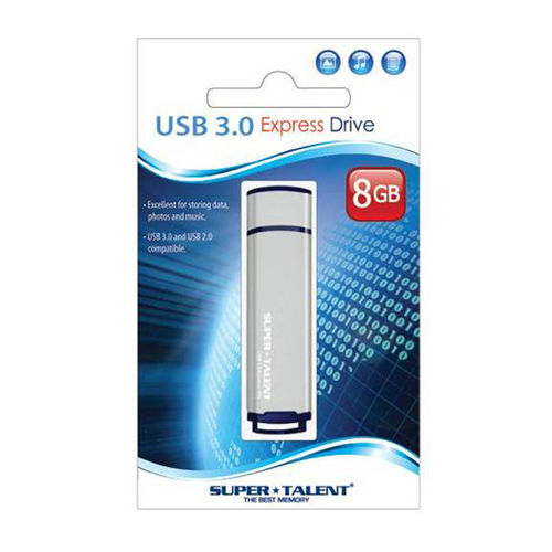 Super Talent 8GB Express ST2 USB 3.0 Compact Size Flash Drive (ST3U8EST2-8GB) - Gray